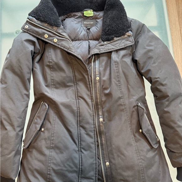 Mackage Black Puffer Coat with Shearling Collar - Picture 2 of 5